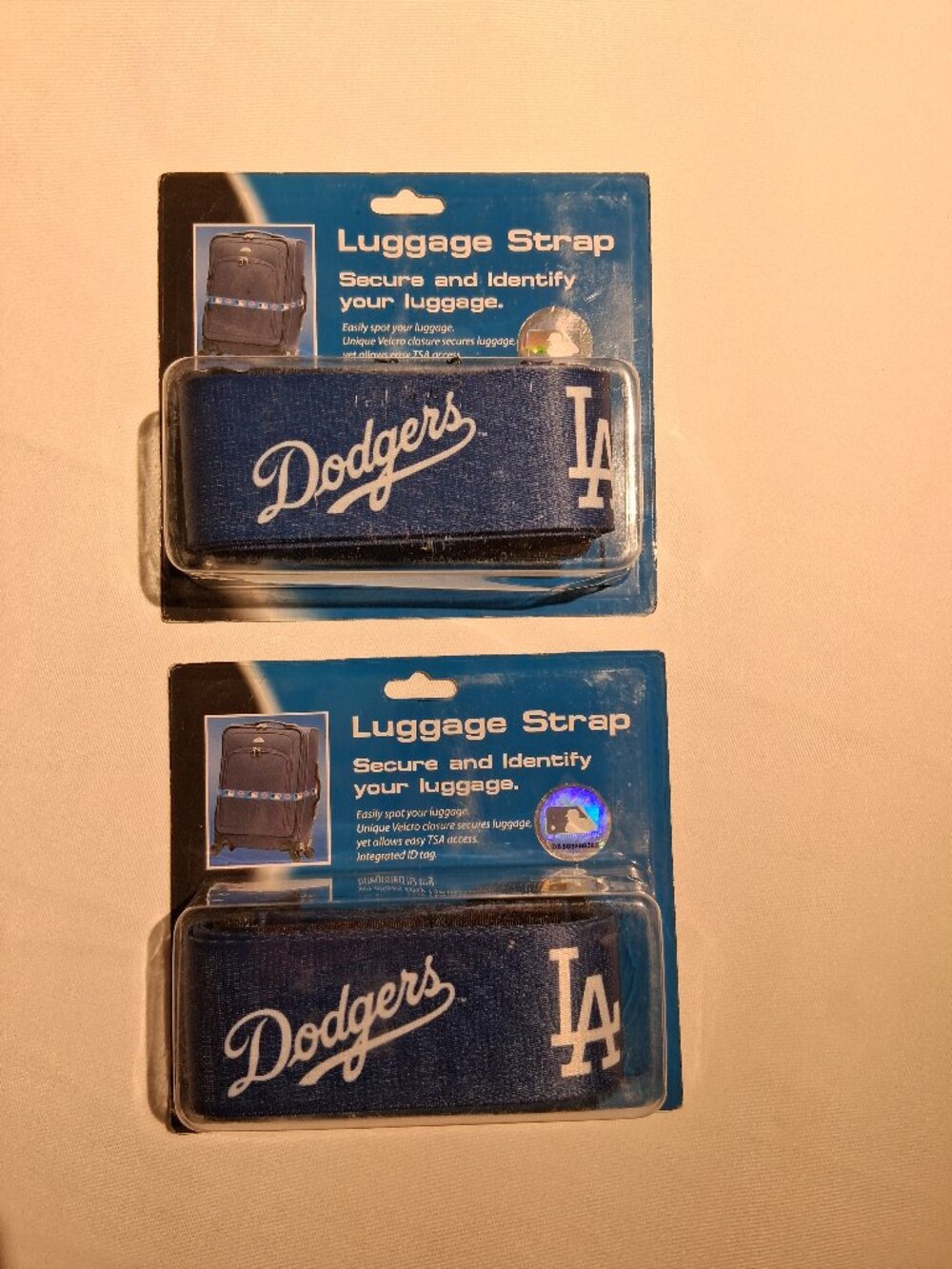 Lot of 2 LA Dodgers Luggage Straps MLB Officially Licensed Siskiyou Brand New